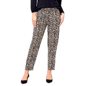 J. CREW Jamie pant with elastic waist leopard prints boho women’s size 0